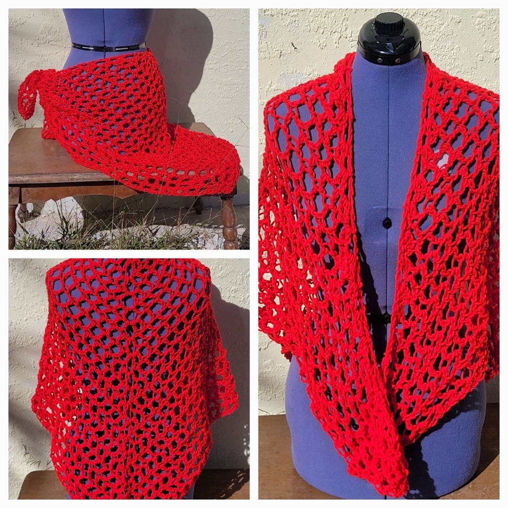Sarong, shawl, handmade, crochet